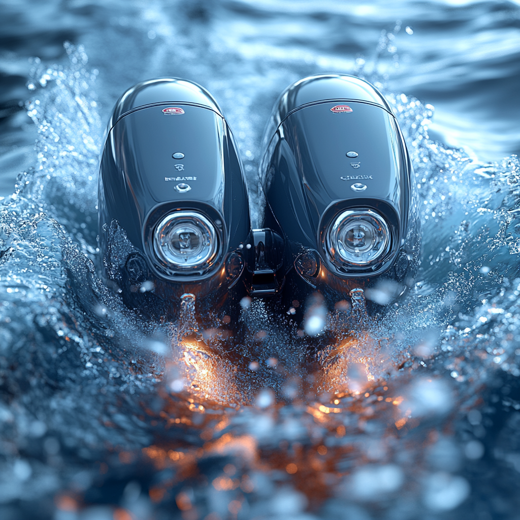 Лодка ПВХ в переходном режиме: нос задран, корма просела