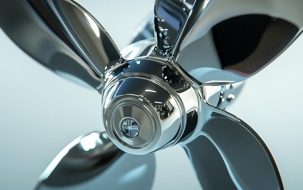 Подвесной мотор и винт в работе (выход на глиссирование)