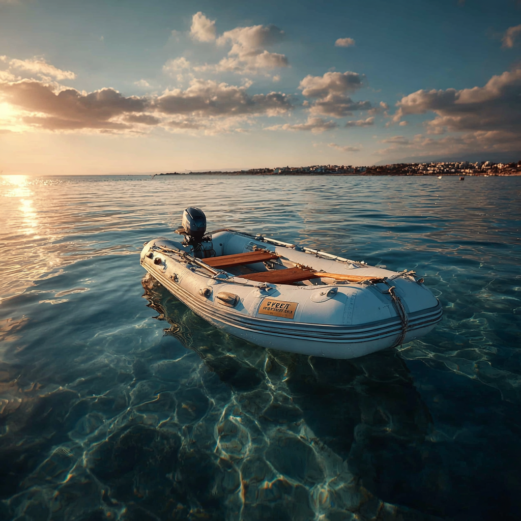 Лодка ПВХ на глиссировании: корпус выровнен, минимальный контакт с водой