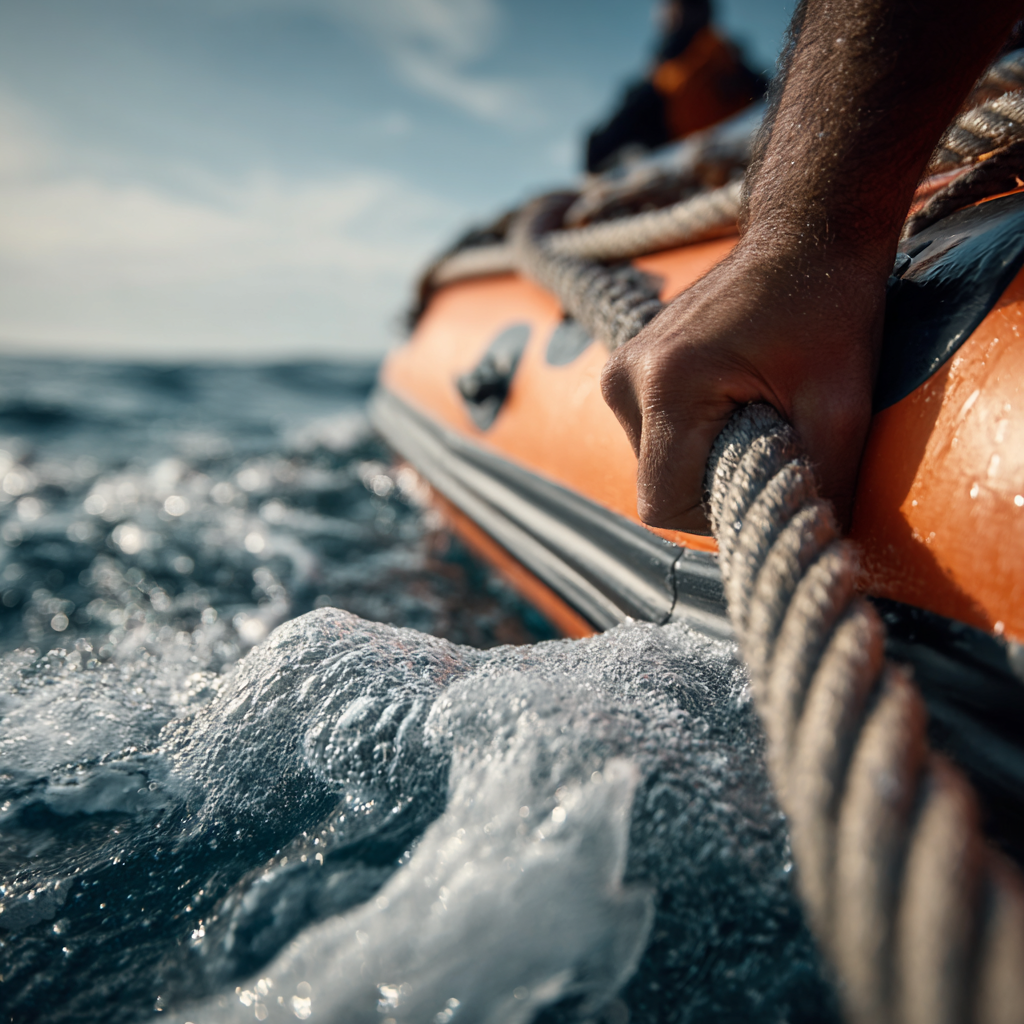 Лодка ПВХ на глиссировании: корпус выровнен, минимальный контакт с водой