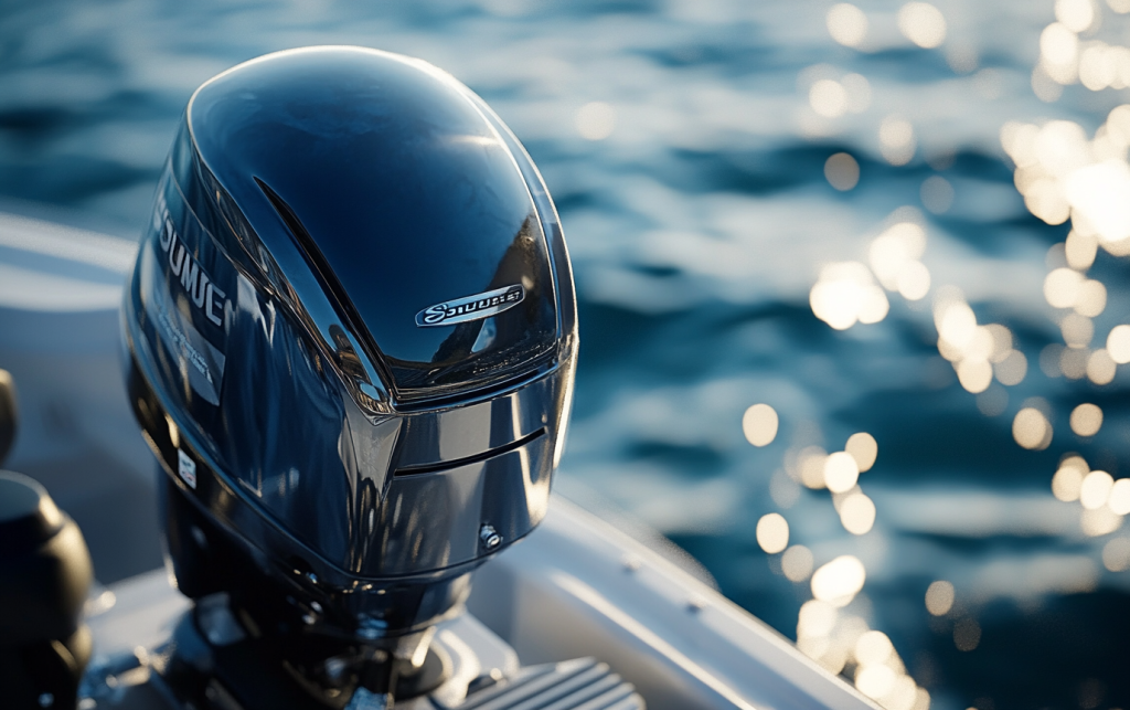 Лодочный мотор Suzuki на транце лодки