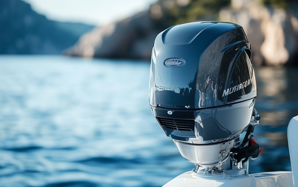 Лодочный мотор Mercury в работе на воде (переход/глиссирование)